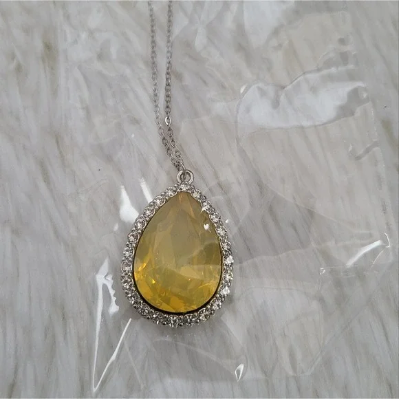 💙 Paparazzi Yellow Stone Necklace And Earrings Jewelry Set NWT (3 For $15] - Picture 2 of 6